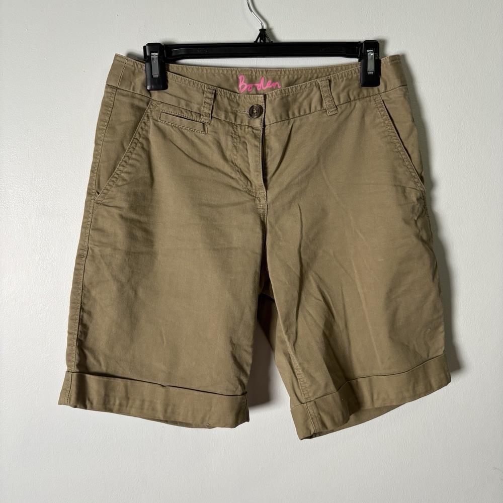 Boden Beige Khaki Bermuda Chino Shorts‎ Size 4 100% Cotton